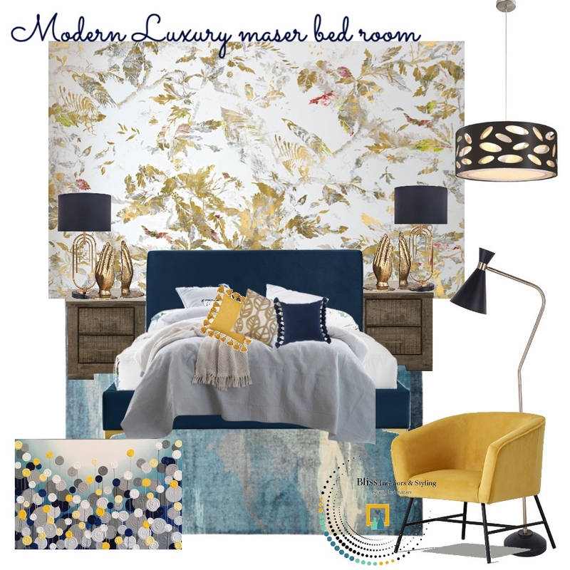 modern luxury master bed room Mood Board by Bliss Styling & Interiors on Style Sourcebook