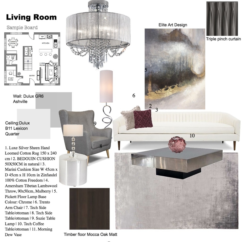 Living Room Sample board Mood Board by InteriorsbyD on Style Sourcebook