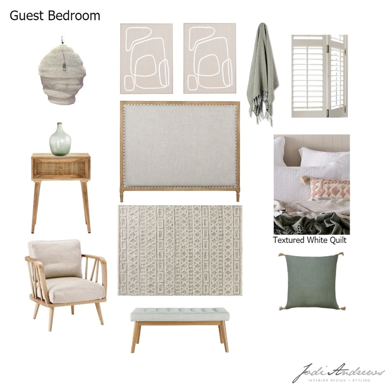 Guest Bedroom Mood Board by Jodi Andrews Interiors on Style Sourcebook