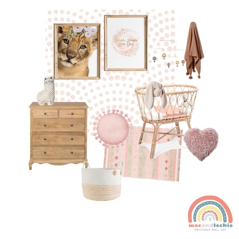 Pink Gold Nursery Mood Board by macandlochie on Style Sourcebook