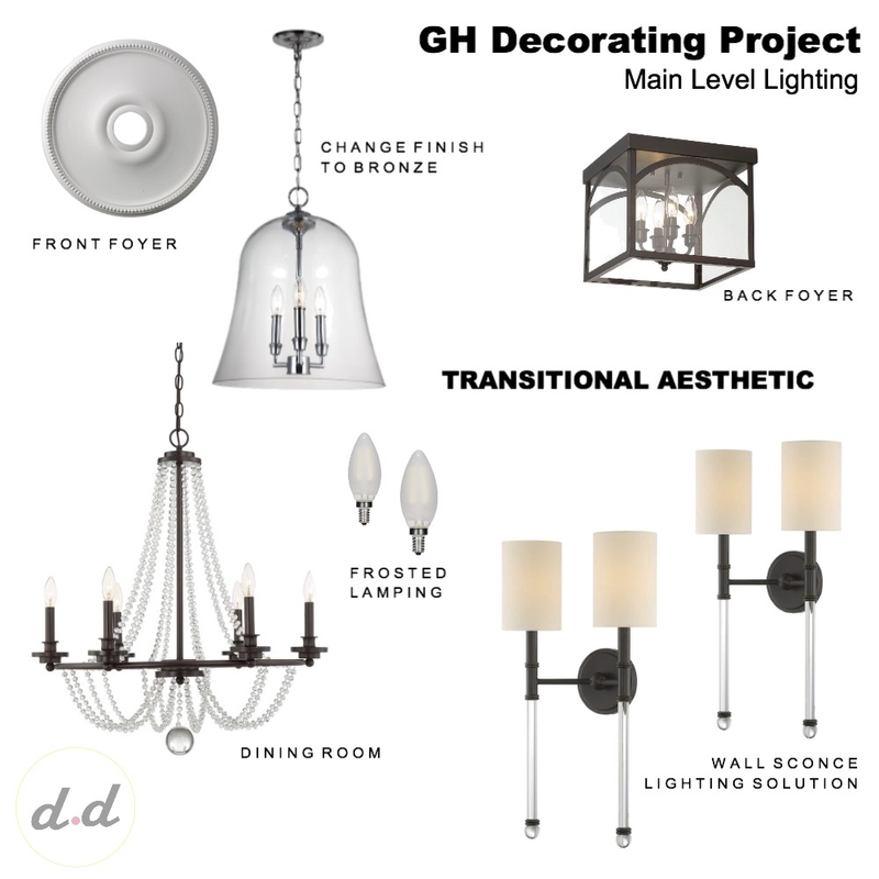 GH Decorating Project - Main Lighting Mood Board by dieci.design on Style Sourcebook