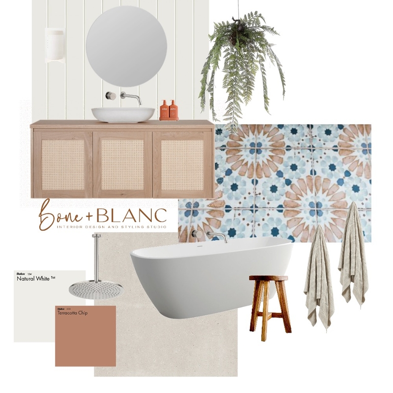 Tracey Bathroom Mood Board by bone + blanc interior design studio on Style Sourcebook