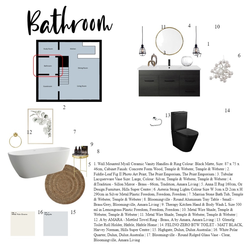 Bathroom in Art Deco Style Mood Board by yonglongsim on Style Sourcebook