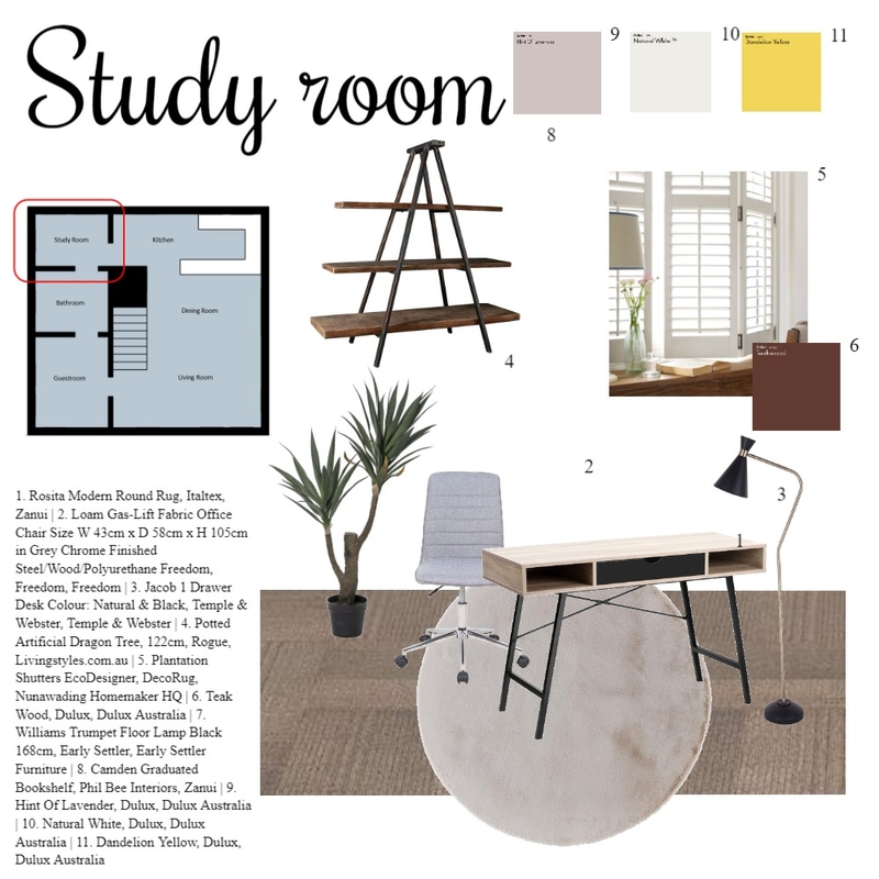 Study Room Mood Board by yonglongsim on Style Sourcebook