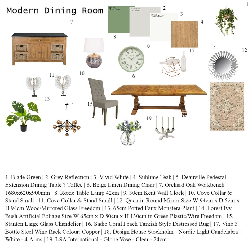 Modern Dining Room Mood Board by Trish on Style Sourcebook