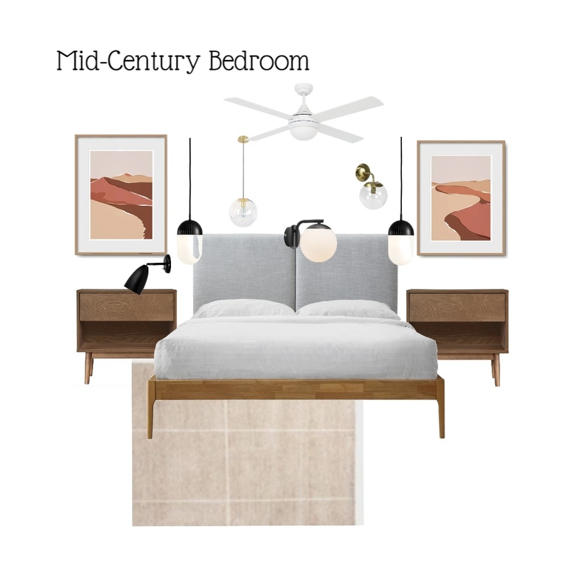 Mid-Century Bedroom Mood Board by AUKBE0 on Style Sourcebook