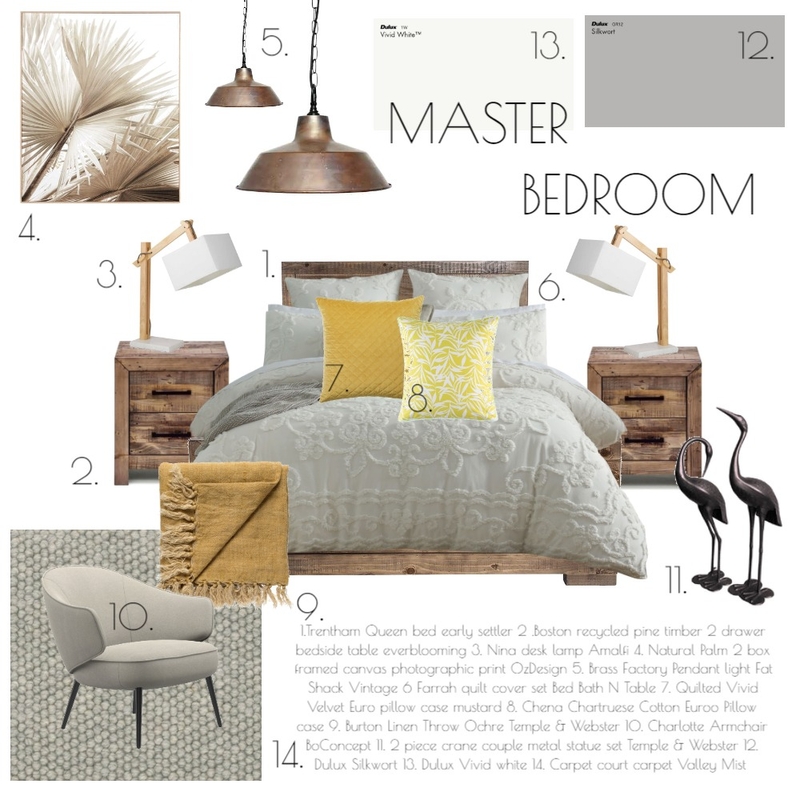 MASTER BEDROOM - TRIAD Mood Board by eoreill2 on Style Sourcebook