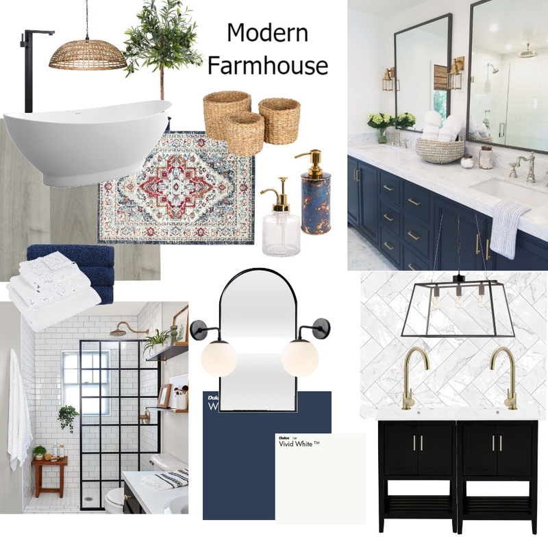 modern farmhouse bathroom Mood Board by thecharliehanrahan on Style Sourcebook