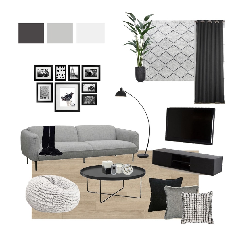 Achromatic Living room Mood Board by Gia123 on Style Sourcebook