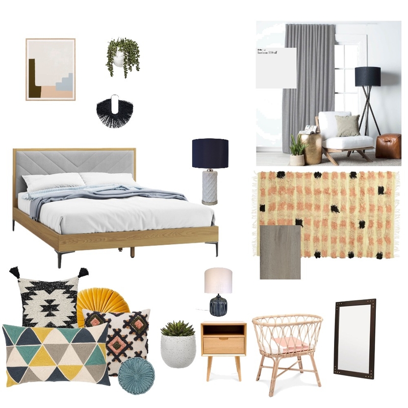 Mid century modern bedroom Mood Board by Janice Minard on Style Sourcebook