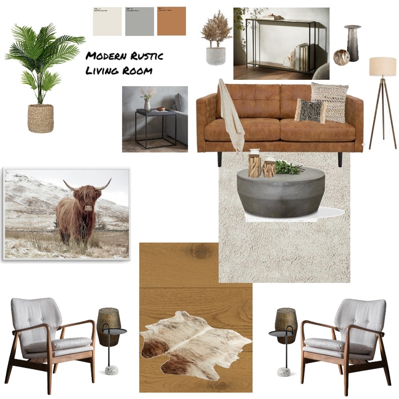 Rustic Modern Living Room Mood Board by ambergriff1023 on Style Sourcebook