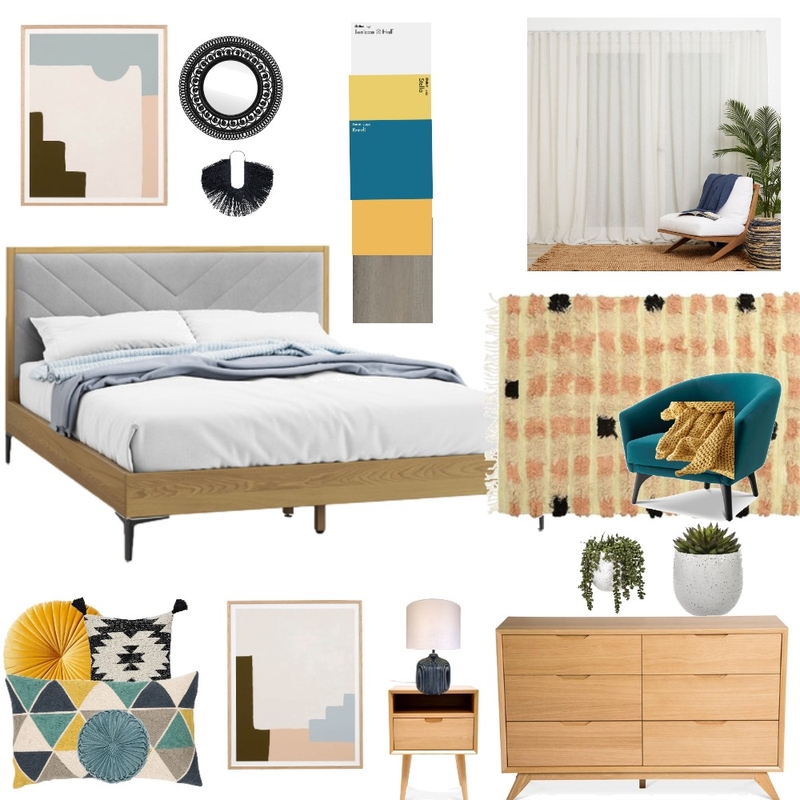 Mid-century modern bedroom Mood Board by Janice Minard on Style Sourcebook