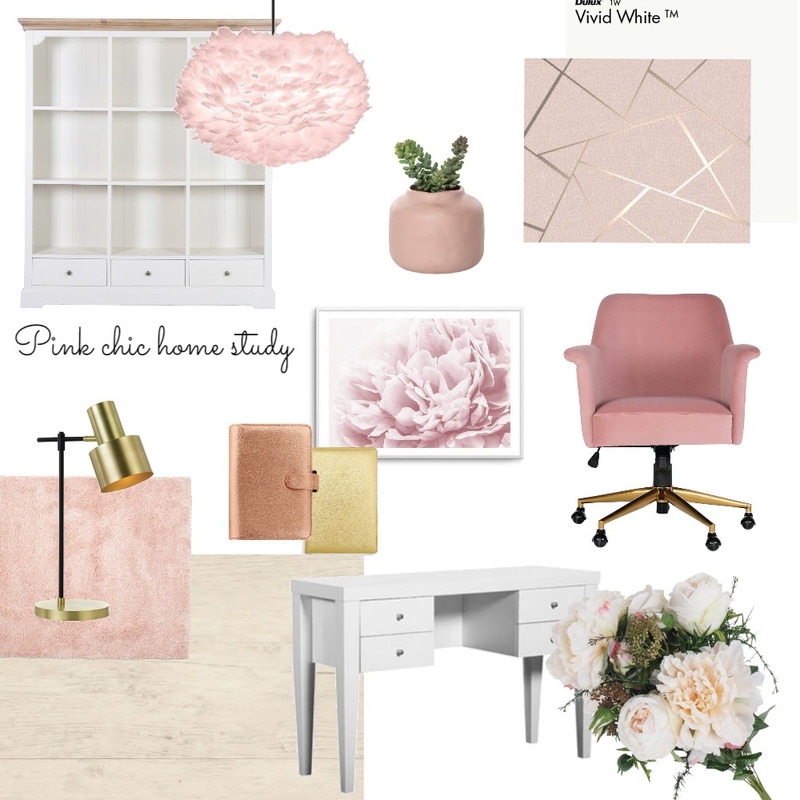 Chic Home Study Mood Board by G2 Interiors on Style Sourcebook