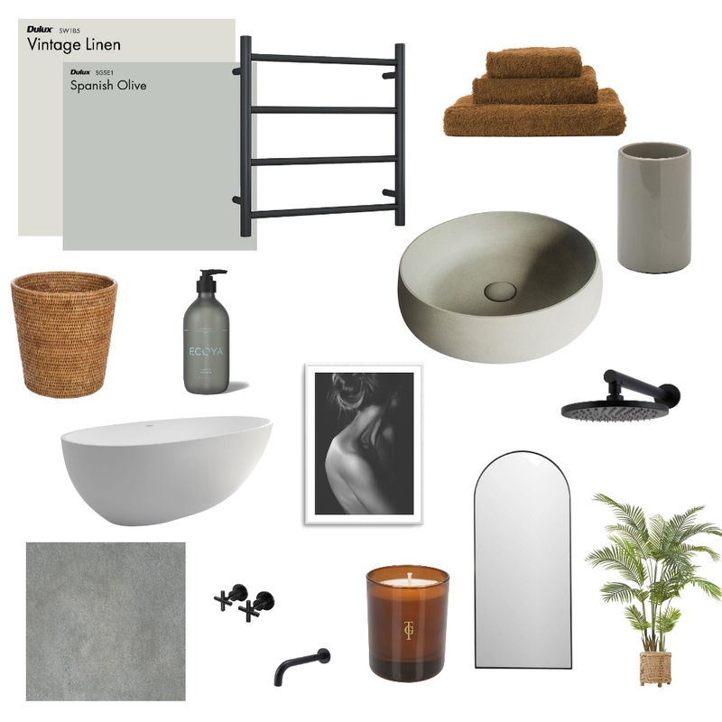 sage bathroom Mood Board by chloescarpin on Style Sourcebook