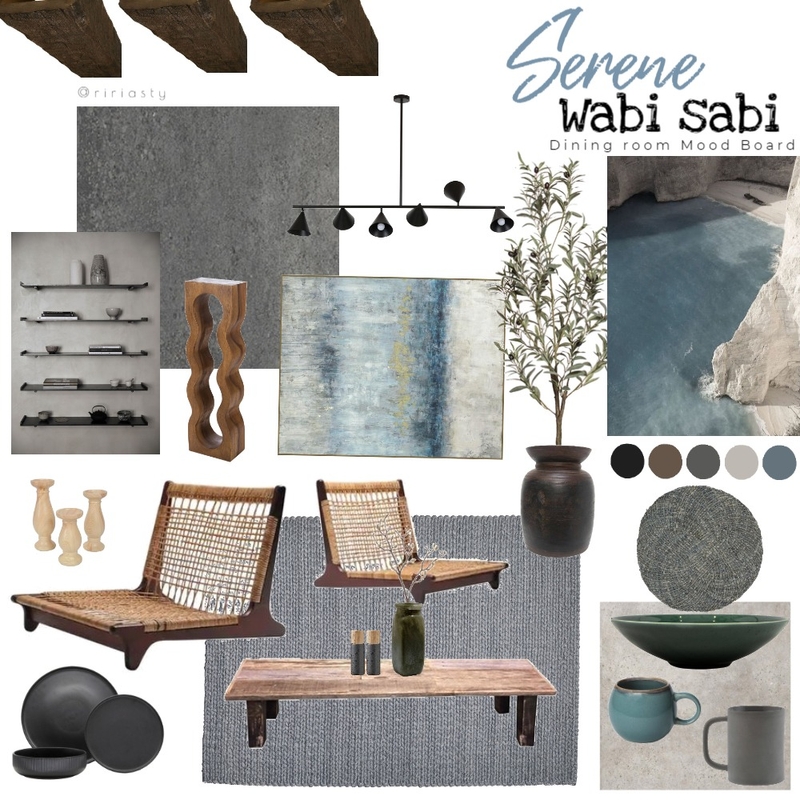 Serene Wabi Sabi Dining Room Mood Board by Riasty on Style Sourcebook