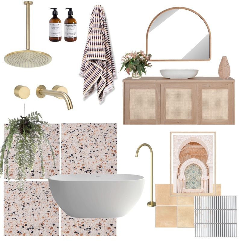 Peachy Bathroom Mood Board by Eliza Grace Interiors on Style Sourcebook