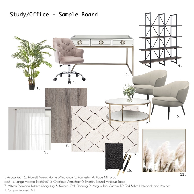 Study/Office - Sample Board Mood Board by LABlock on Style Sourcebook