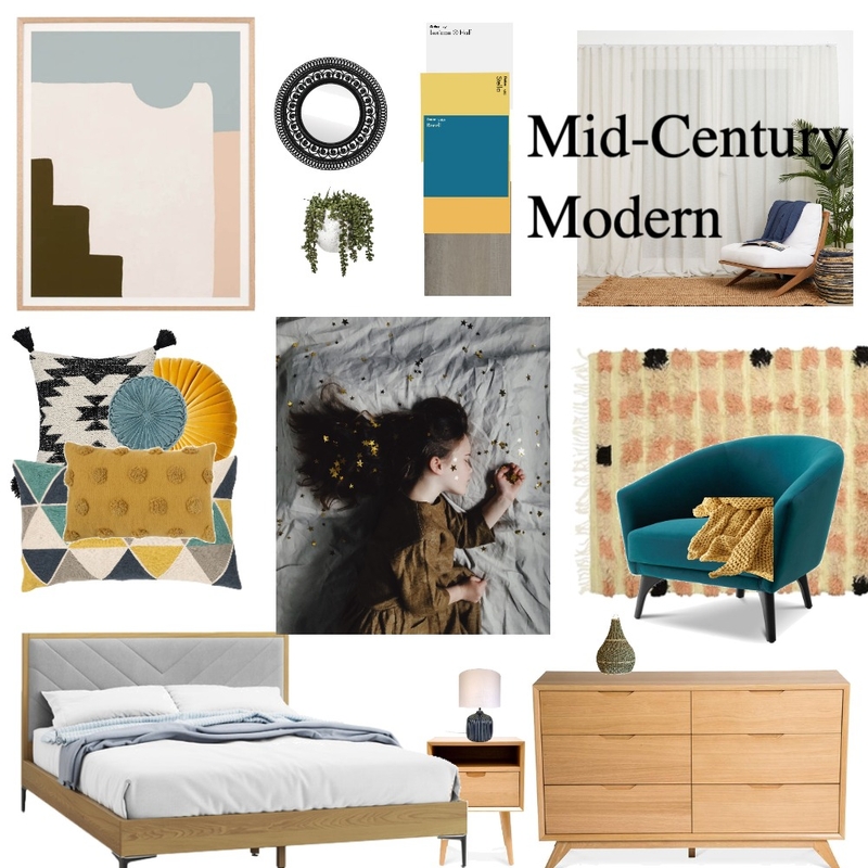 Mid-century modern bedroom Mood Board by Janice Minard on Style Sourcebook