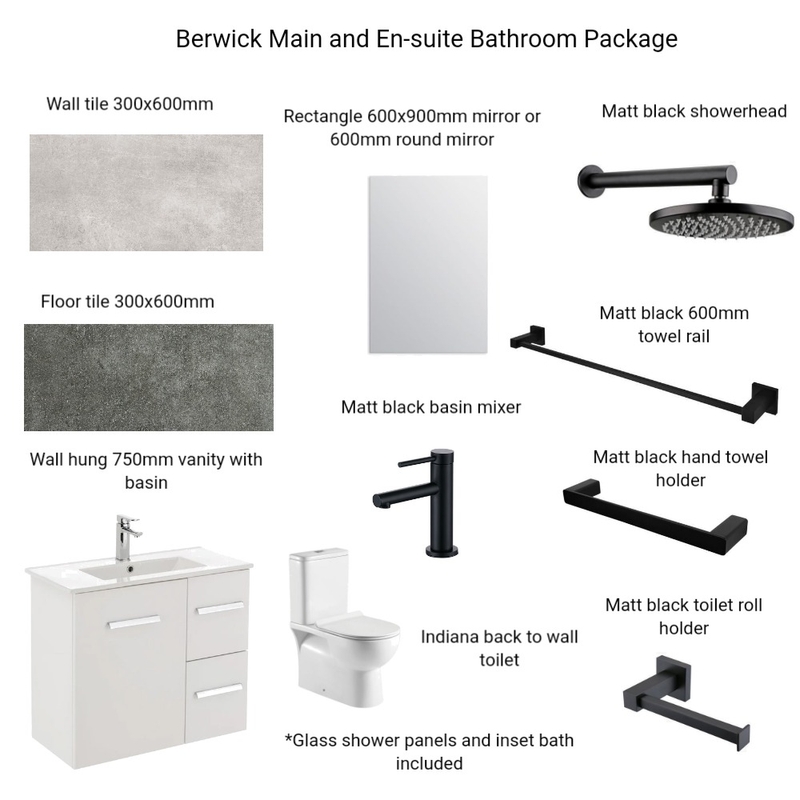 Berwick ensuite and main Mood Board by Hilite Bathrooms on Style Sourcebook