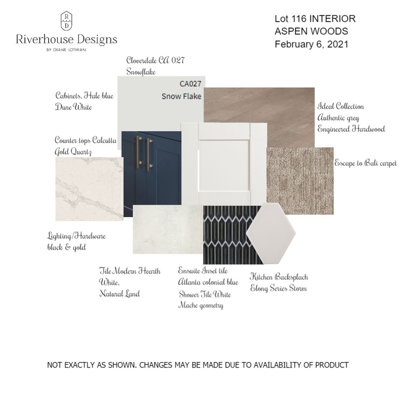 Lot 116 Aspen Woods Mood Board by Riverhouse Designs on Style Sourcebook