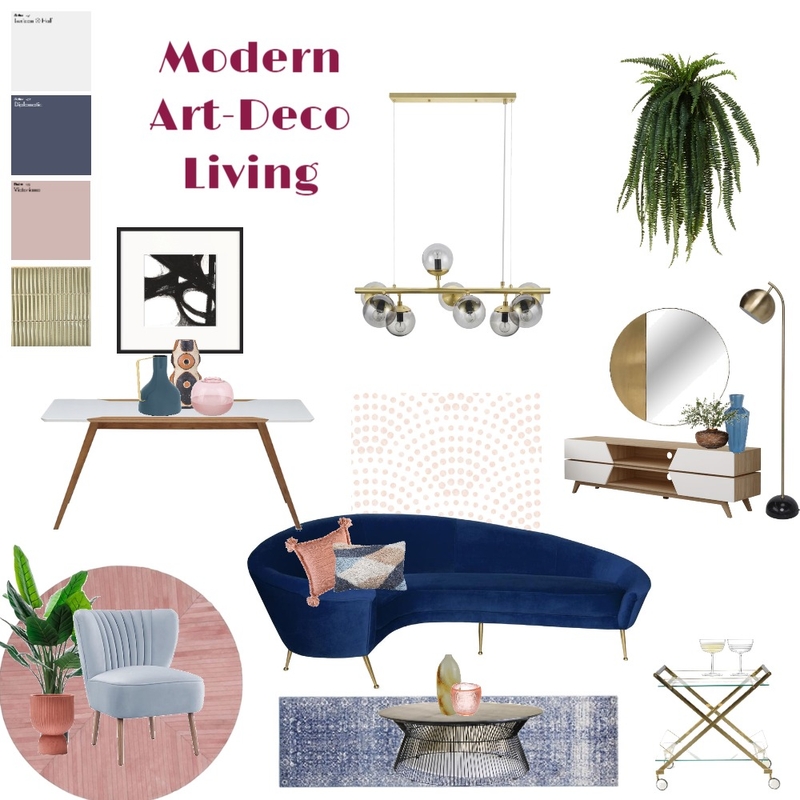 Modern Art Deco Living Mood Board by JoannaLee on Style Sourcebook