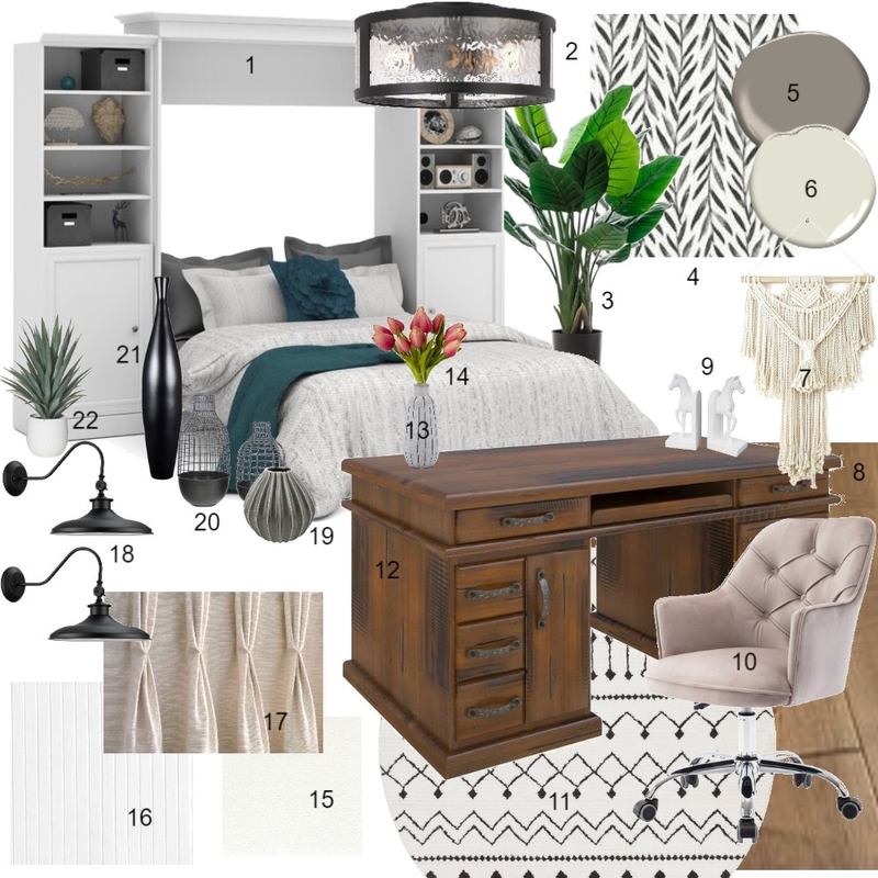 Monochromatic Office/Spare Room Mood Board by CarlenaLandon on Style Sourcebook