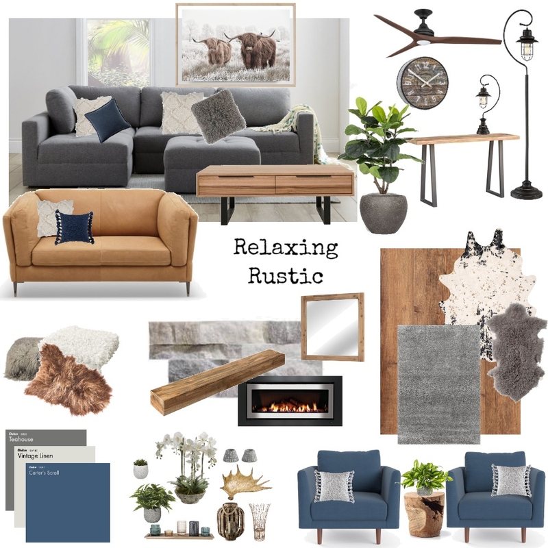 Rustic Living Room Mood Board by Taylor Made by Lisa on Style Sourcebook