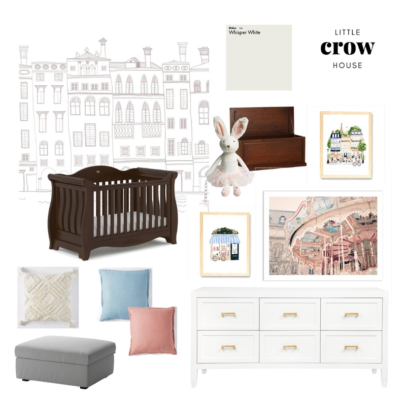 Dreaming of Paris Nursery Mood Board by Little Crow House on Style Sourcebook