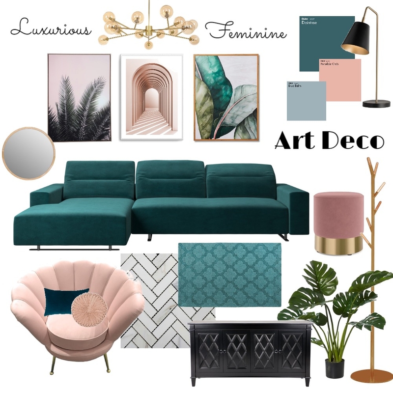 Luxe Feminine Art Deco Mood Board by Rudee Mae Malinao on Style Sourcebook