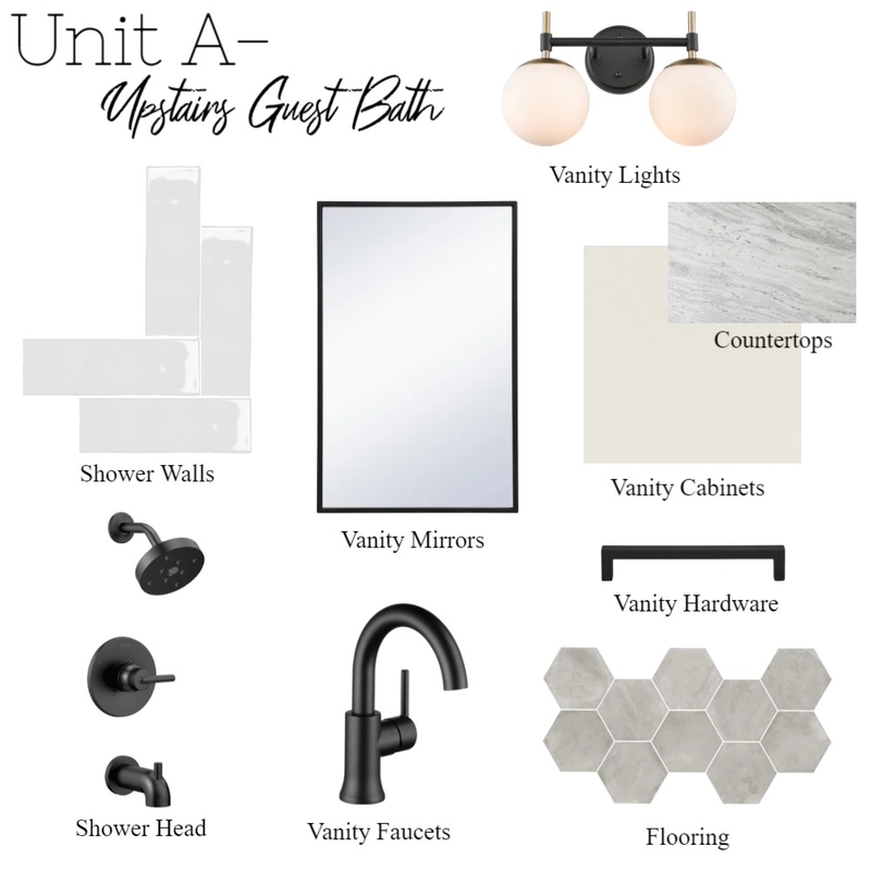 Unit A- Upstairs Guest Bath Mood Board by haleyjbrenneman on Style Sourcebook