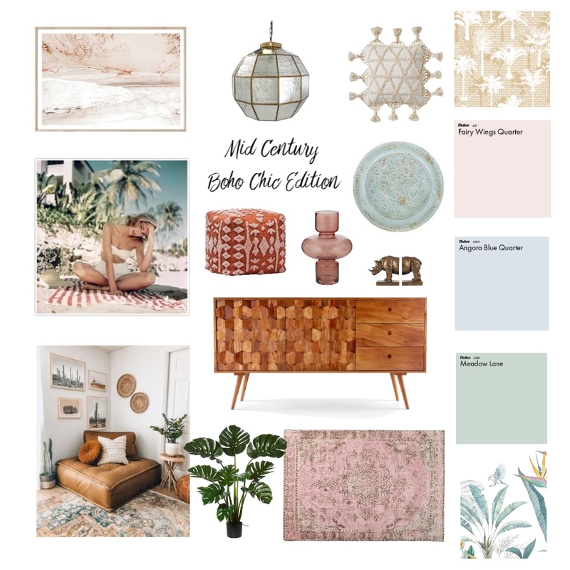 Mid century boho Chic edition Mood Board by Keshiaadele on Style Sourcebook