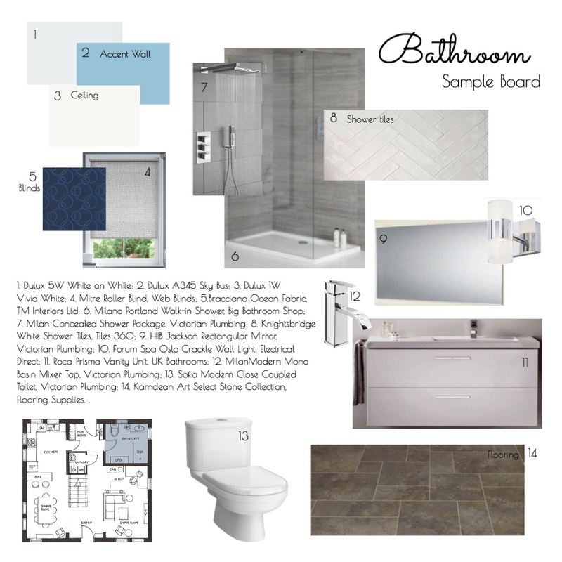 Sample Board - Bathroom Mood Board by Nicola on Style Sourcebook