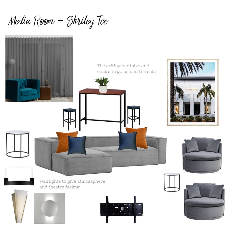 Media Room - Shirley Tce Mood Board by katehunter on Style Sourcebook