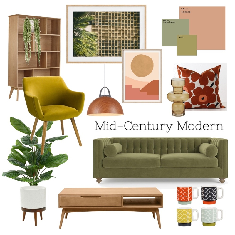 Mid-Century Modern Mood Board by Kate Alexander on Style Sourcebook