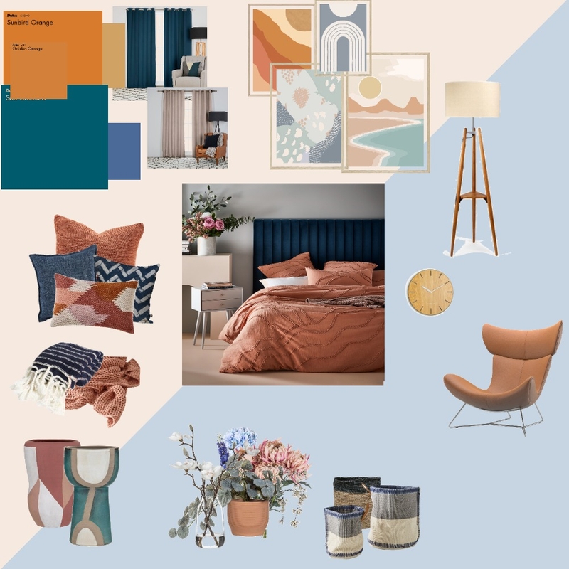 Blue and Orange Mood Board by Drago_Gobi on Style Sourcebook