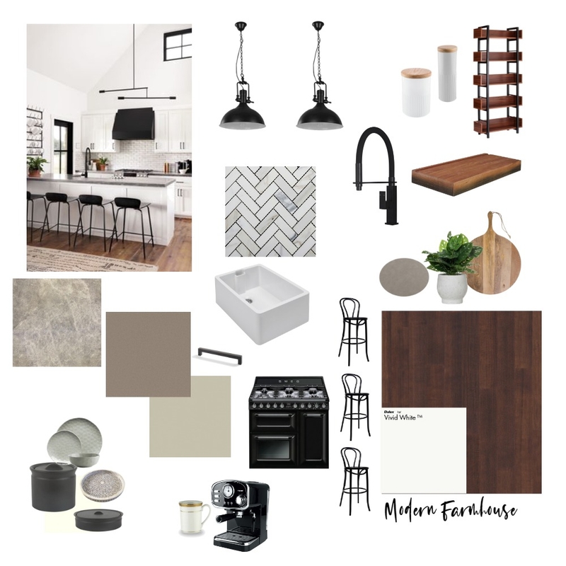 Modern Farmhouse Kitchen Mood Board by juliesaville on Style Sourcebook