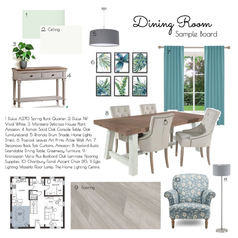 Sample Board - Dining Room Mood Board by Nicola on Style Sourcebook