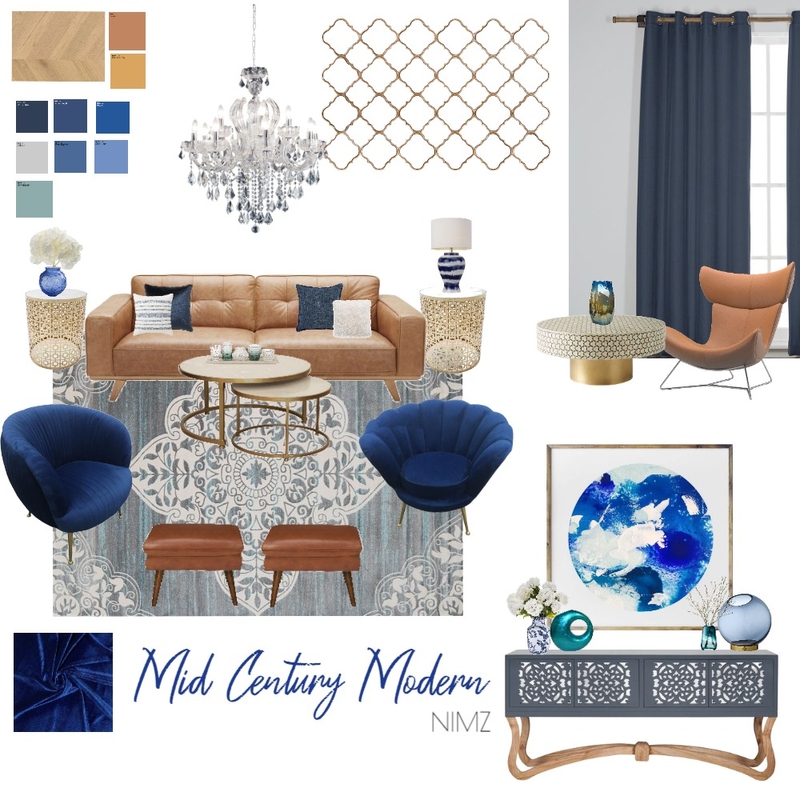 MCM blue Mood Board by NIMZDECOR on Style Sourcebook