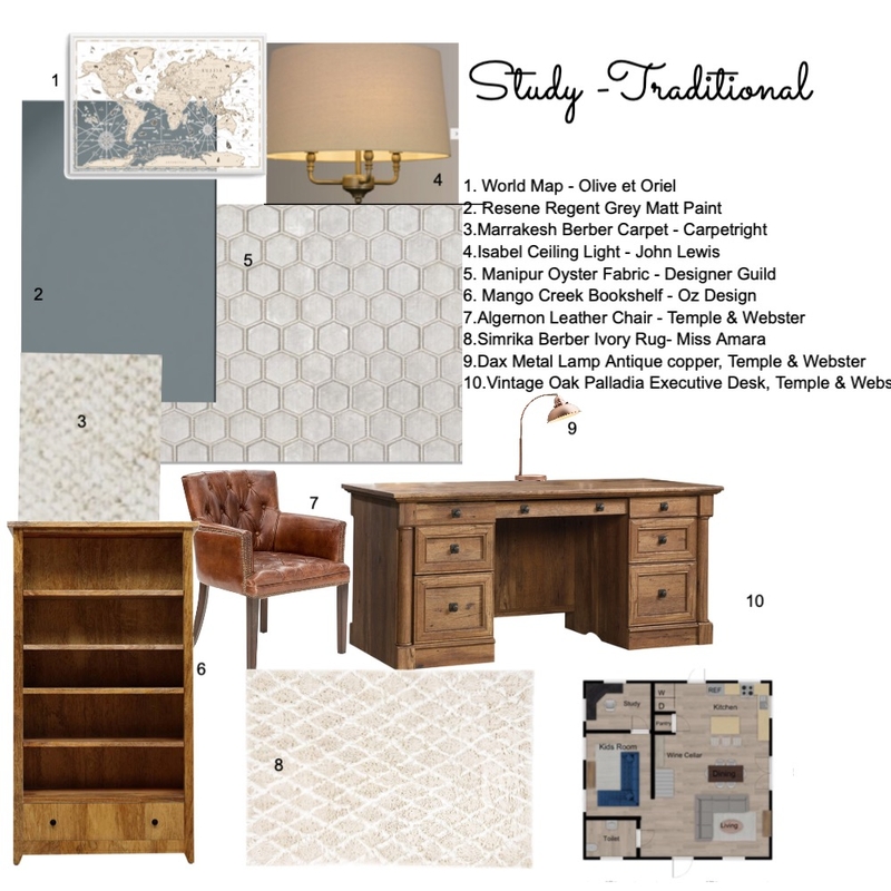 Study - Traditional Mood Board by Kerry-Jayne on Style Sourcebook