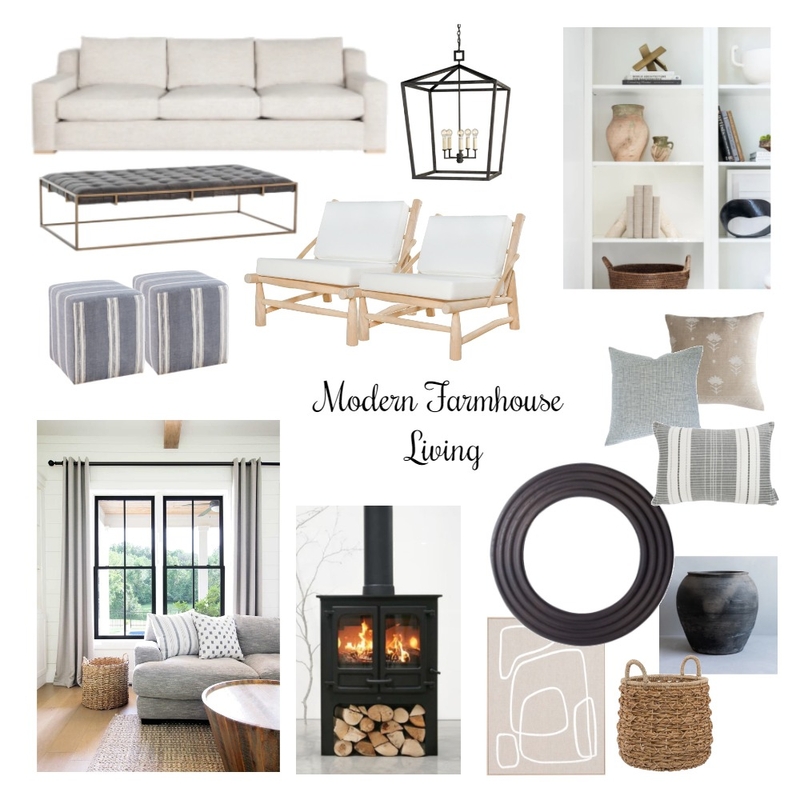 Modern Farmhouse Living Mood Board by Mariana Bueno on Style Sourcebook