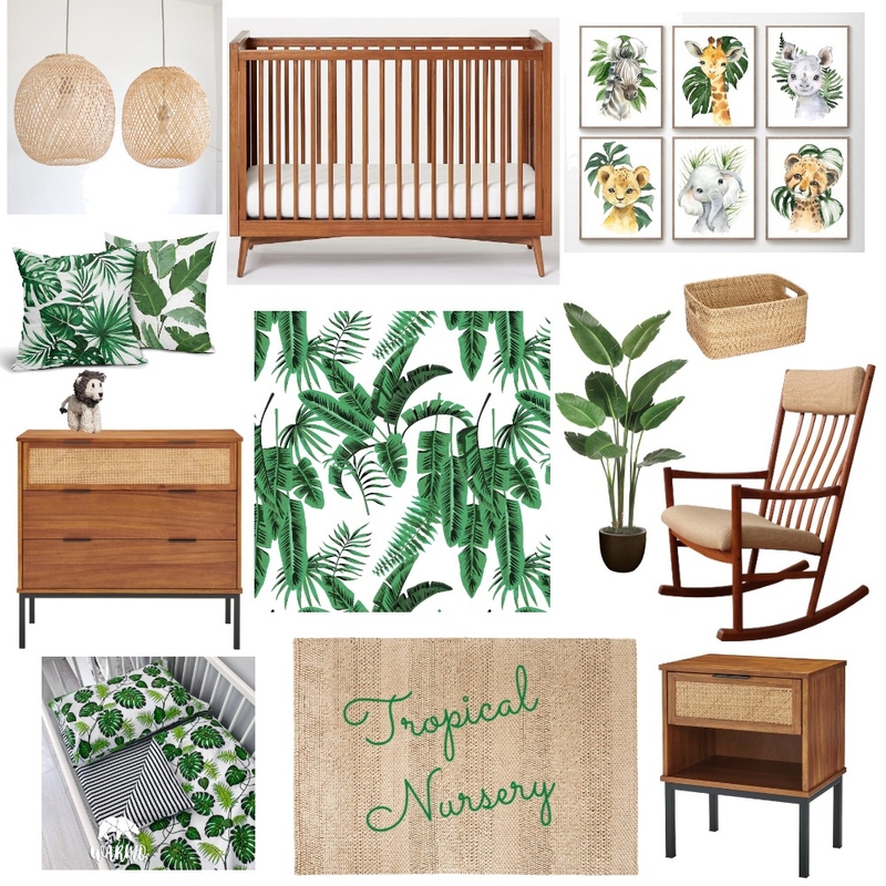 Tropical Nursery Mood Board by S. I. Designs on Style Sourcebook