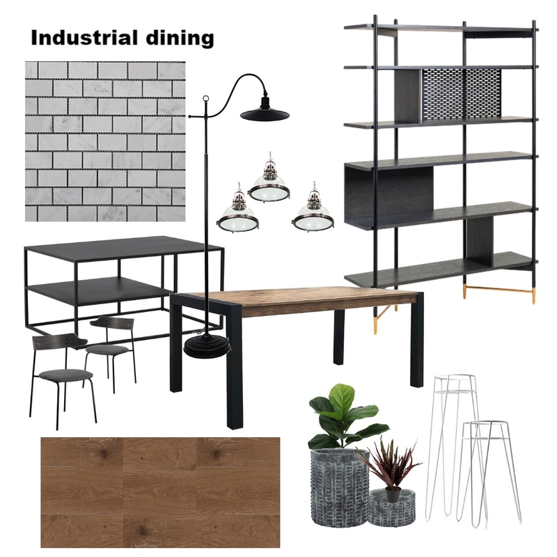 Assignment 1 - Industrial Dining Mood Board by sld2375 on Style Sourcebook