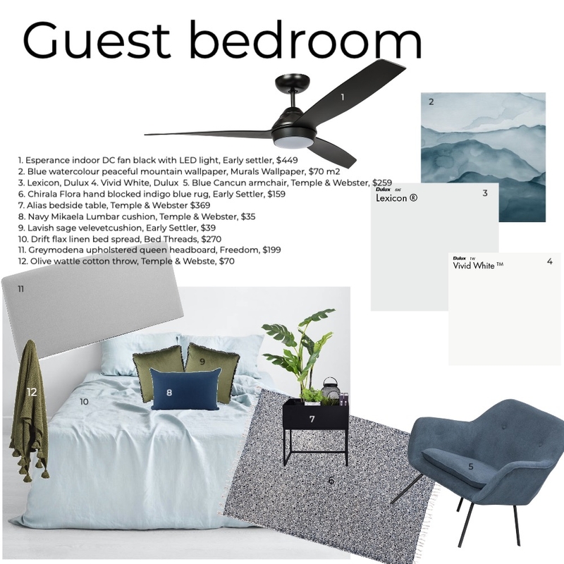 Guest bedroom Mood Board by vic.wales on Style Sourcebook