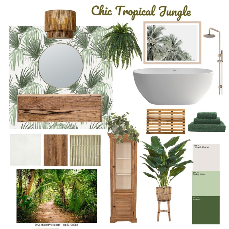 Chic Tropical Jungle Mood Board by juliab0329@gmail.com on Style Sourcebook