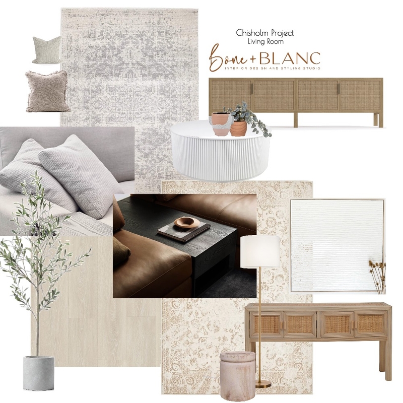 Chisholm Project - Living Room Mood Board by bone + blanc interior design studio on Style Sourcebook