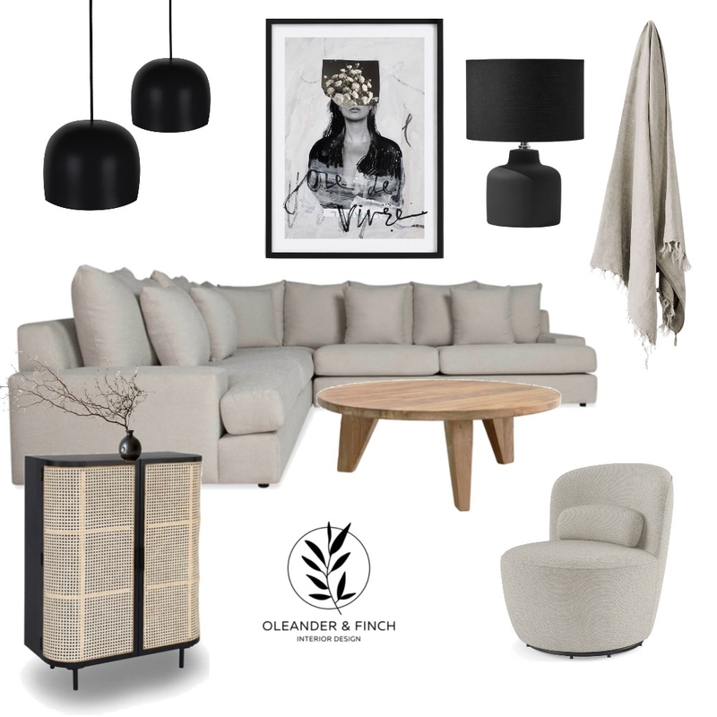 Monochrome Mood Board by Oleander & Finch Interiors on Style Sourcebook