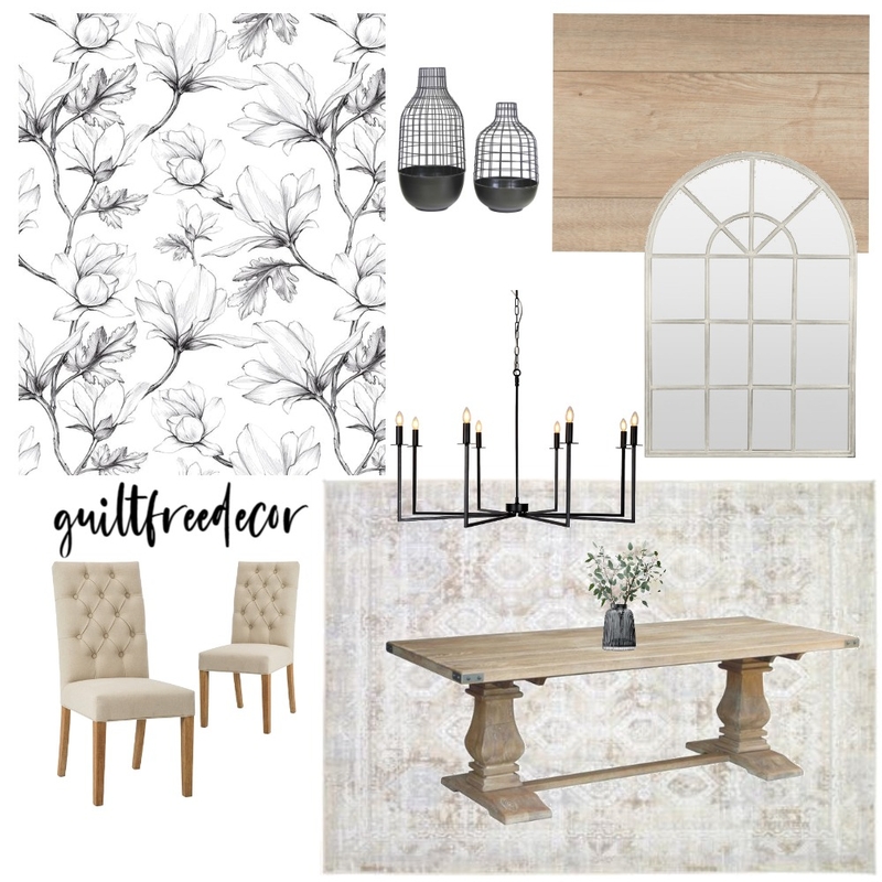 Modern Farmhouse Dining Mood Board by guiltfreedecor on Style Sourcebook