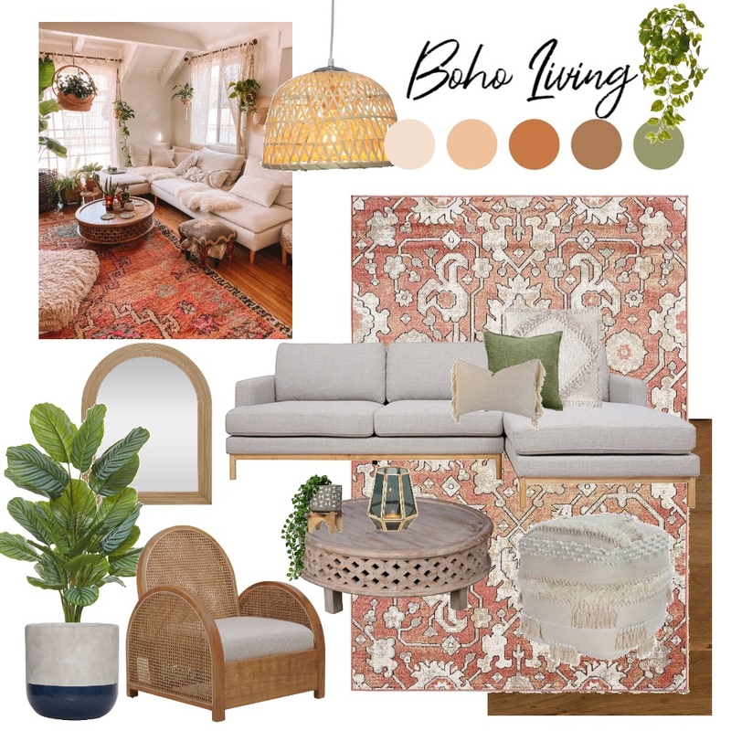 Boho Living Mood Board by Alexandra Antoniou on Style Sourcebook