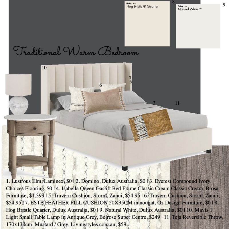 Traditional Bedroom Mood Board by TCH Interiors on Style Sourcebook