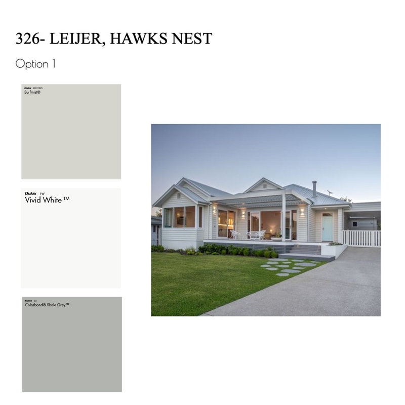 326 - Leijer, Hawks Nest_ OPTION1 Mood Board by Your Home Designs on Style Sourcebook